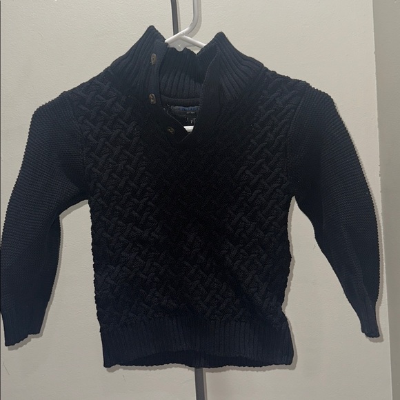 Boys Black Mock Neck Pullover Cable Knit Sweater Size 7 - Picture 5 of 6